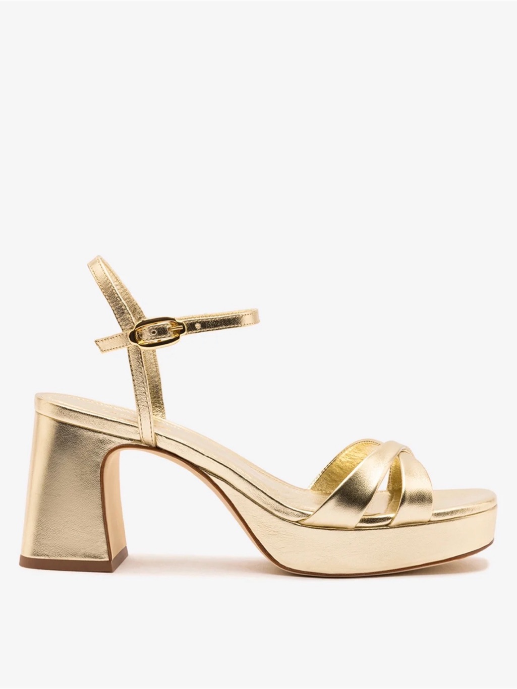 Bianca Low Sandal In Platina Metallic Leather